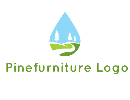 landscape inside the water drop logo
