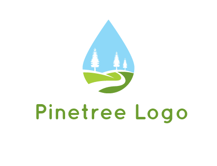 landscape inside the water drop logo