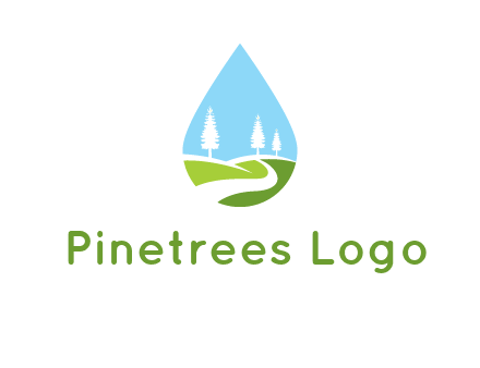 landscape inside the water drop logo