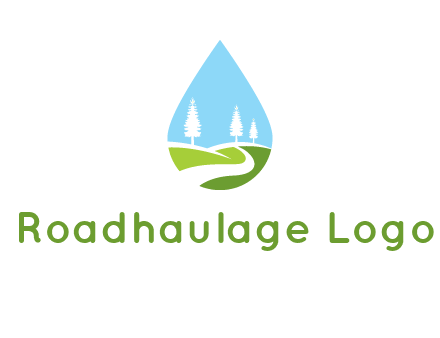 landscape inside the water drop logo