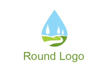 landscape inside the water drop logo