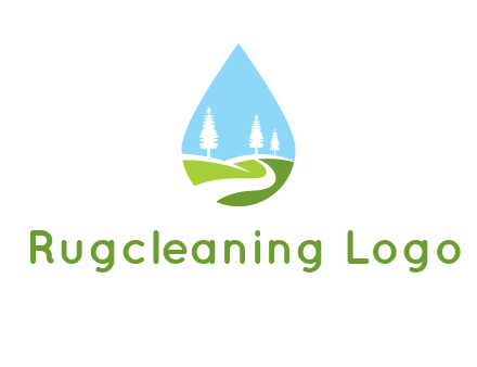 landscape inside the water drop logo