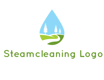 landscape inside the water drop logo