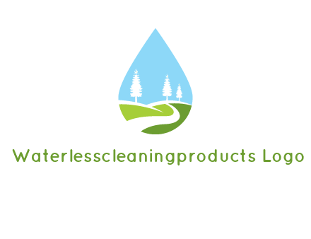 landscape inside the water drop logo