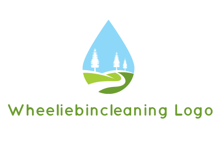 landscape inside the water drop logo