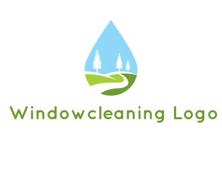 landscape inside the water drop logo