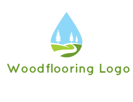 landscape inside the water drop logo