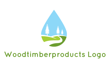 landscape inside the water drop logo