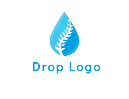 abstract leaf inside the water drop logo