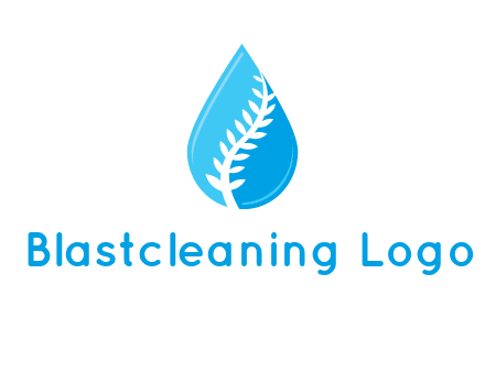 abstract leaf inside the water drop logo