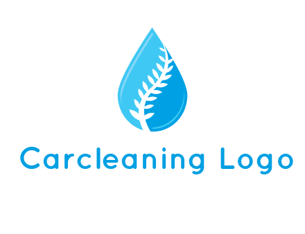 abstract leaf inside the water drop logo