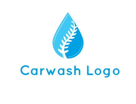 abstract leaf inside the water drop logo
