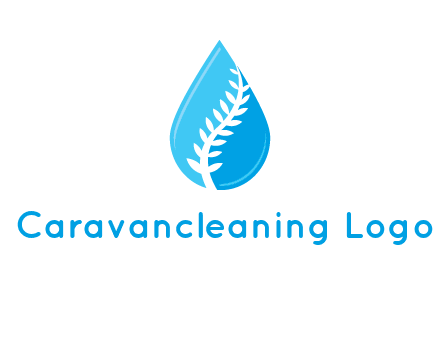 abstract leaf inside the water drop logo