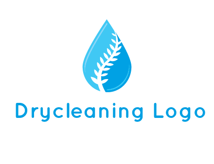 abstract leaf inside the water drop logo