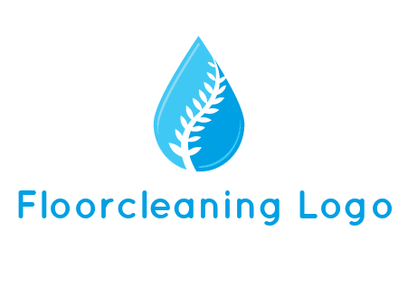 abstract leaf inside the water drop logo