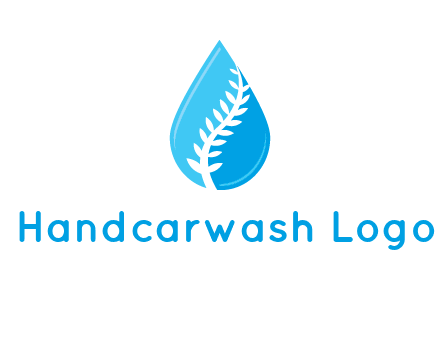 abstract leaf inside the water drop logo