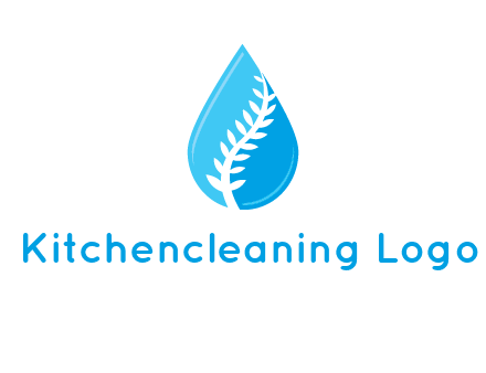abstract leaf inside the water drop logo