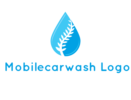 abstract leaf inside the water drop logo