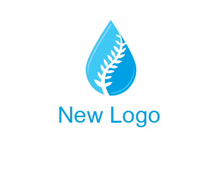 abstract leaf inside the water drop logo