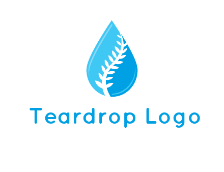 abstract leaf inside the water drop logo