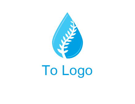 abstract leaf inside the water drop logo