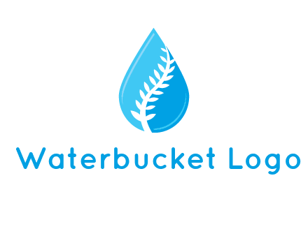 abstract leaf inside the water drop logo
