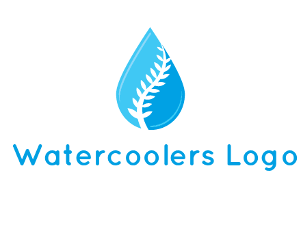 abstract leaf inside the water drop logo