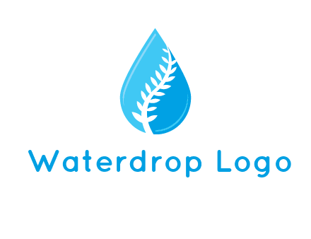 abstract leaf inside the water drop logo