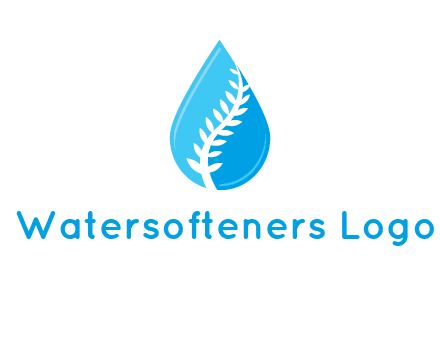 abstract leaf inside the water drop logo