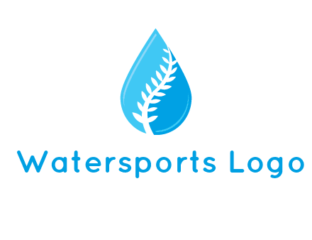 abstract leaf inside the water drop logo