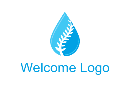 abstract leaf inside the water drop logo