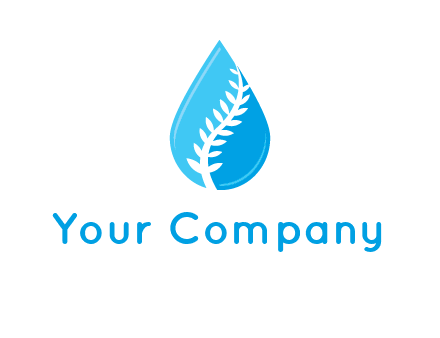 abstract leaf inside the water drop logo