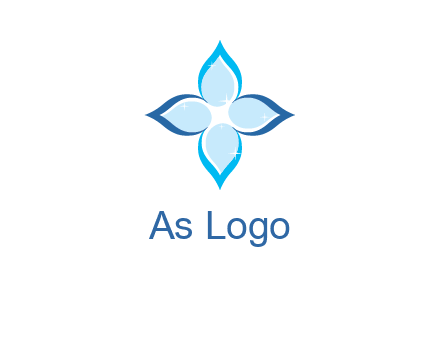 water drops inside the abstract leafs with shine logo