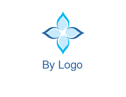 water drops inside the abstract leafs with shine logo