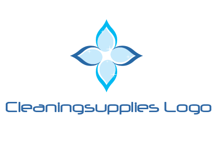 water drops inside the abstract leafs with shine logo