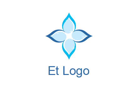water drops inside the abstract leafs with shine logo