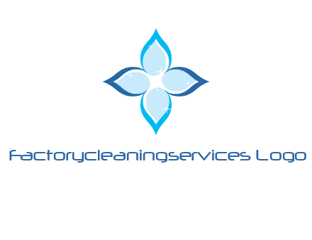 water drops inside the abstract leafs with shine logo