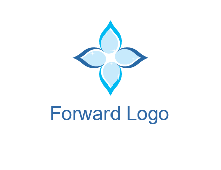 water drops inside the abstract leafs with shine logo