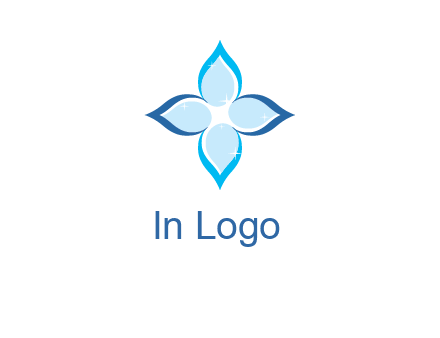 water drops inside the abstract leafs with shine logo