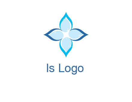 water drops inside the abstract leafs with shine logo