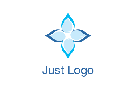 water drops inside the abstract leafs with shine logo