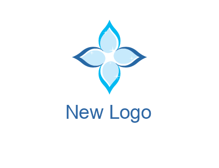 water drops inside the abstract leafs with shine logo