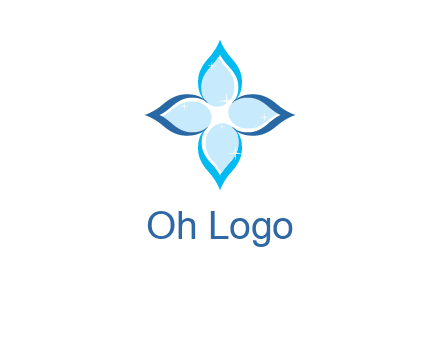 water drops inside the abstract leafs with shine logo