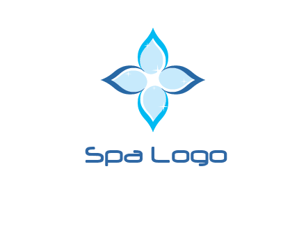 water drops inside the abstract leafs with shine logo