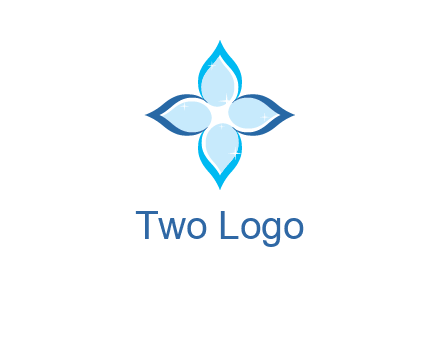 water drops inside the abstract leafs with shine logo