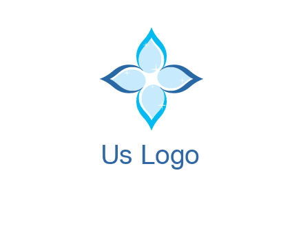 water drops inside the abstract leafs with shine logo