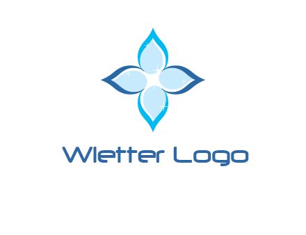 water drops inside the abstract leafs with shine logo