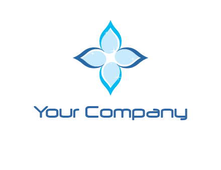 water drops inside the abstract leafs with shine logo