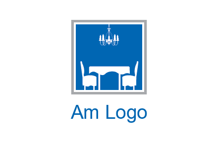 chair and table inside the square logo