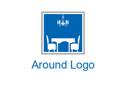 chair and table inside the square logo